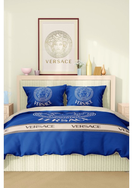 Marka Nevresim Takımı Çift Kişilik Pamuklu Saten Kumaş 6 Parça 3D Dijital Baskı Duvet Cover Set Model NO:103