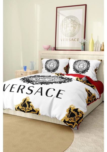 Marka Nevresim Takımı Çift Kişilik Pamuklu Saten Kumaş 6 Parça 3D Dijital Baskı Duvet Cover Set Model NO:114