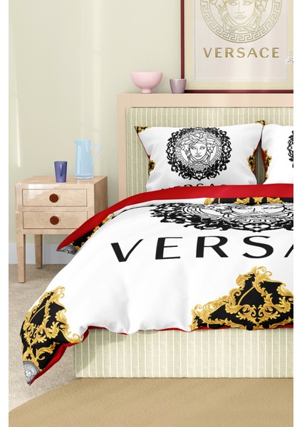 Marka Nevresim Takımı Çift Kişilik Pamuklu Saten Kumaş 6 Parça 3D Dijital Baskı Duvet Cover Set Model NO:114