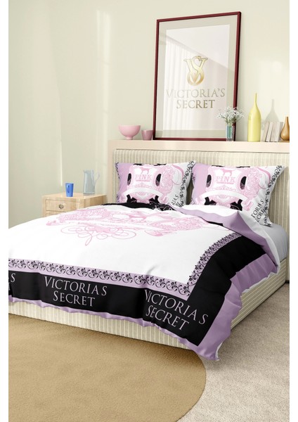 Marka Nevresim Takımı Çift Kişilik Pamuklu Saten Kumaş 6 Parça 3D Dijital Baskı Duvet Cover Set Model NO:123