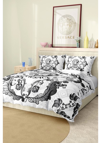 Marka Nevresim Takımı Çift Kişilik Pamuklu Saten Kumaş 6 Parça 3D Dijital Baskı Duvet Cover Set Model NO:112