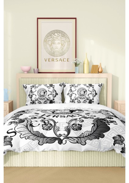 Marka Nevresim Takımı Çift Kişilik Pamuklu Saten Kumaş 6 Parça 3D Dijital Baskı Duvet Cover Set Model NO:112