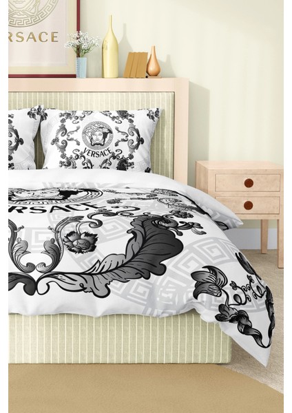 Marka Nevresim Takımı Çift Kişilik Pamuklu Saten Kumaş 6 Parça 3D Dijital Baskı Duvet Cover Set Model NO:112