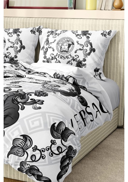 Marka Nevresim Takımı Çift Kişilik Pamuklu Saten Kumaş 6 Parça 3D Dijital Baskı Duvet Cover Set Model NO:112
