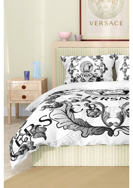 Marka Nevresim Takımı Çift Kişilik Pamuklu Saten Kumaş 6 Parça 3D Dijital Baskı Duvet Cover Set Model NO:112