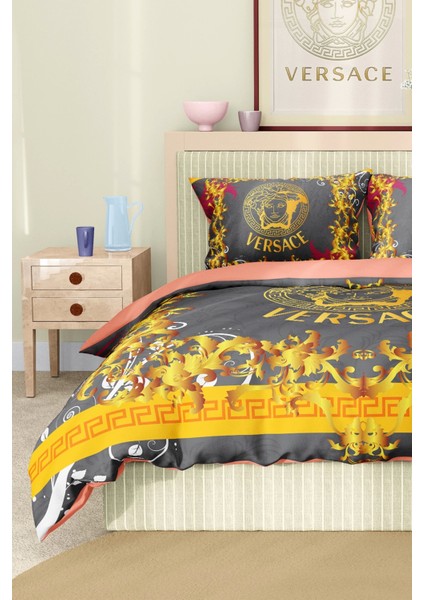 Marka Nevresim Takımı Çift Kişilik Pamuklu Saten Kumaş 6 Parça 3D Dijital Baskı Duvet Cover Set Model NO:117