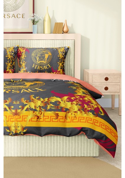 Marka Nevresim Takımı Çift Kişilik Pamuklu Saten Kumaş 6 Parça 3D Dijital Baskı Duvet Cover Set Model NO:117