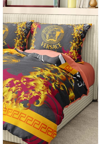 Marka Nevresim Takımı Çift Kişilik Pamuklu Saten Kumaş 6 Parça 3D Dijital Baskı Duvet Cover Set Model NO:117