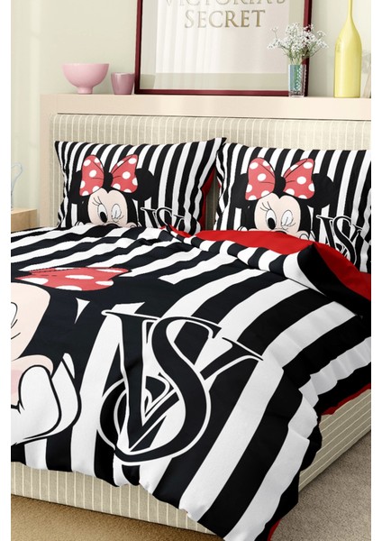Marka Nevresim Takımı Çift Kişilik Pamuklu Saten Kumaş 6 Parça 3D Dijital Baskı Duvet Cover Set Model NO:121