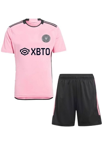 Inter Miami Messi Pembe Çocuk Futbol Forma 2'li Set Forma ve Şort