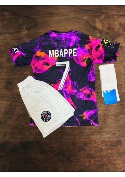 Yeni Sezon Psg Kylian Mbappe Özel Tasarım Eyfel Külesi Desenli Çocuk Forması (Forma Şort Çorap) fiyatları