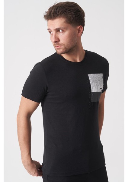Brasília 3148 Slim Fit Pamuklu Likralı Bisiklet Yaka T-Shirt Siyah modelleri