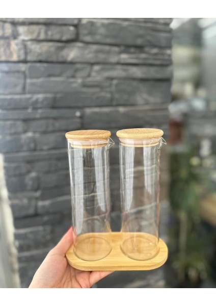 Sızdırmaz Borosilikat Premium 2 Li Ahşap Bambu Yağdanlık Set 280ML Sirkelik Yağlık Cam 3 Lü Set Sıvı Yağ, Zeytinyağı Masaüstü, Mutfak, Tezgahüstü, Sosluk fiyatları