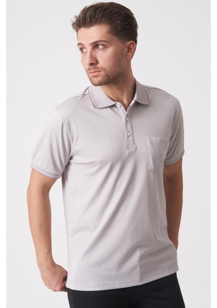 São Paulo 2448 Slim Fit Klasik Polo Yaka Pamuklu Likralı T-Shirt Taş modelleri