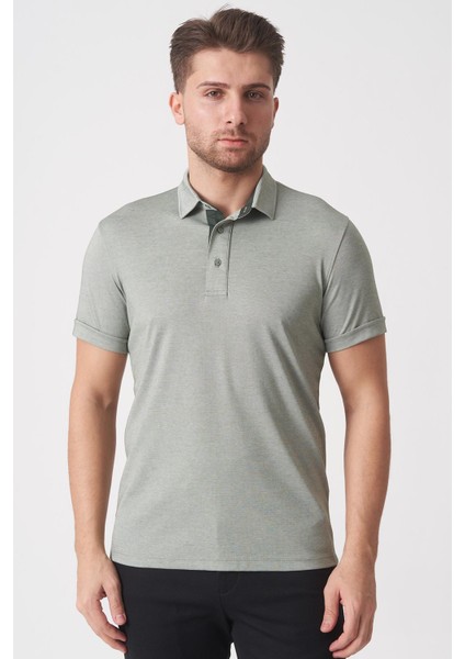 Fortaleza 3153 Slim Fit Pamuklu Polo Yaka T-Shirt Çağla