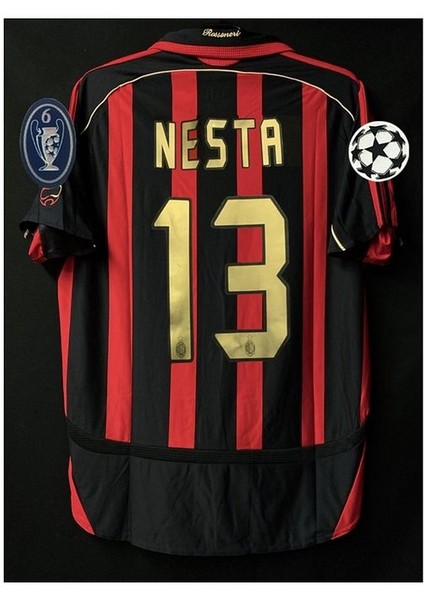 Retro Alessandro Nesta Kırmızı/siyah Yetişkin Forması