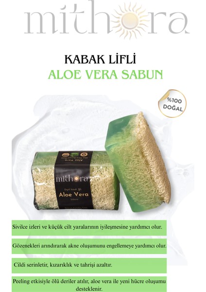 Doğal Kabak Lifli El Yapımı Nemlendirici Etkili Aloe Vera Sabun 120 gr fiyatları