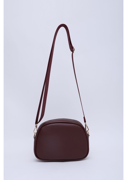 Bordo Shk194 Deri 2 Bölmeli Fermuarlı Ayarlanabilir Kolon Askılı Omuz Çantası U:16 E:21 G:6 Cm fırsatları