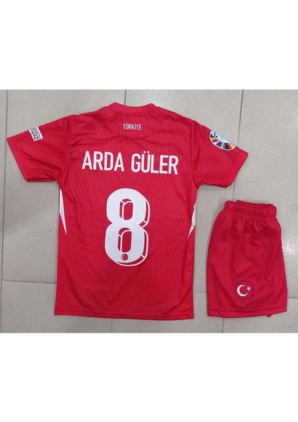 Türkiye Euro 2024 A.r.d.a-G.ü.l.e.r 8 Numara Çocuk Forması 3'lü Set (Kırmızı)