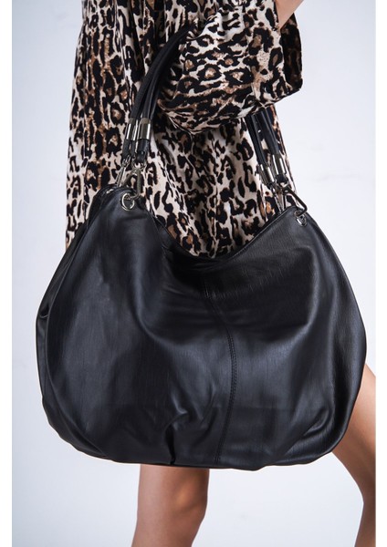 Kadın Siyah Yumuşak Deri Kol Omuz Çantası fırsatları