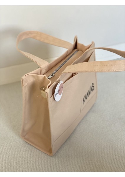 Kanvas Kumaş Nakış Detaylı Büyük Omuz Çantası fırsatları