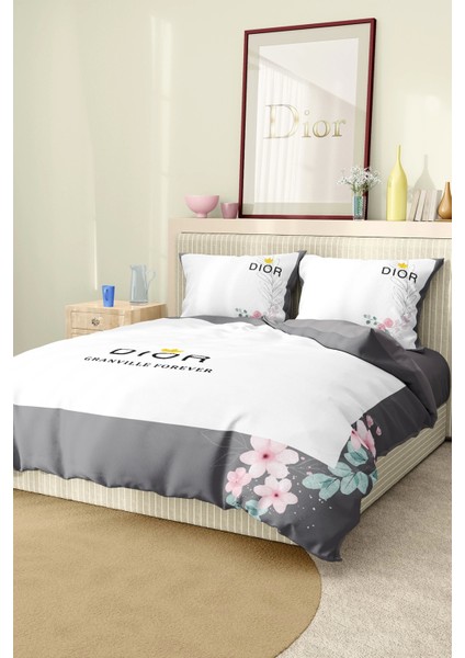 Marka Nevresim Takımı Çift Kişilik Pamuklu Saten Kumaş 6 Parça 3D Dijital Baskı Duvet Cover Set Model No:47