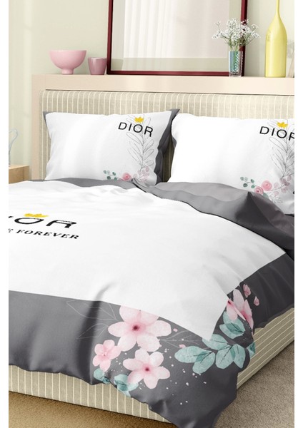 Marka Nevresim Takımı Çift Kişilik Pamuklu Saten Kumaş 6 Parça 3D Dijital Baskı Duvet Cover Set Model No:47