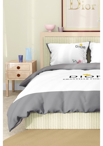Marka Nevresim Takımı Çift Kişilik Pamuklu Saten Kumaş 6 Parça 3D Dijital Baskı Duvet Cover Set Model No:47