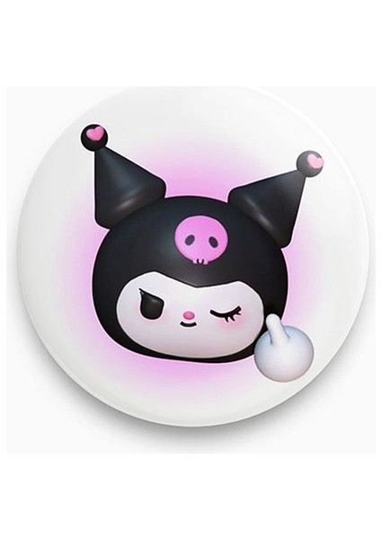 Kuromi Sanrio Özel Metal Rozet Y2K