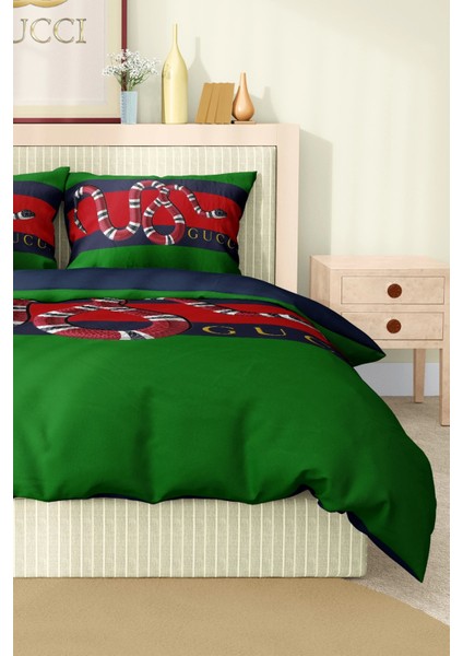 Marka Nevresim Takımı Çift Kişilik Pamuklu Saten Kumaş 6 Parça 3D Dijital Baskı Duvet Cover Set Model No:49