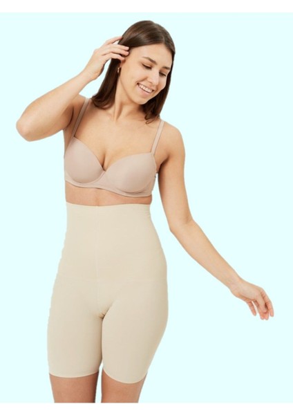 Porfy Model Lazer Kesim Spor Korse Lazer Şort Biker Şort Iz Yapmayan Şort Ten Renk