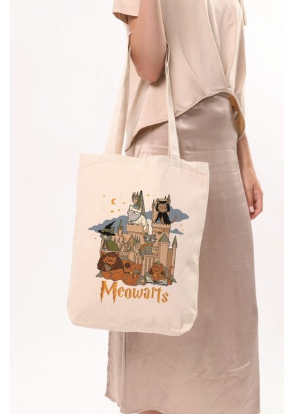Kanvas Meowarts Baskılı Bez Çanta indirimleri