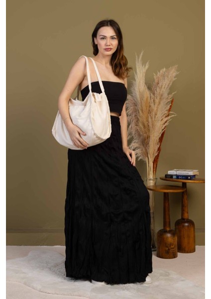 Milky 00s Shopper Bag Fermuarlı, Astarlı , Kumaş, Kol Ve Omuz Çantası / Okul & Günlük fiyatları