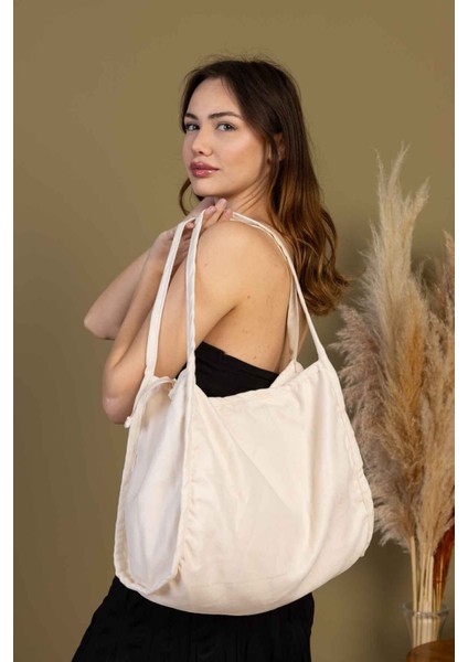 Milky 00s Shopper Bag Fermuarlı, Astarlı , Kumaş, Kol Ve Omuz Çantası / Okul & Günlük indirimleri