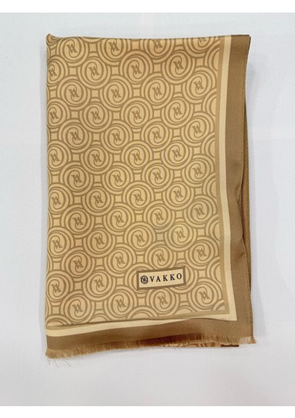 Tivil Monogram Ipek Şal 41407-CAMEL