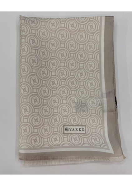Tivil Monogram Ipek Şal 41407-EKRU