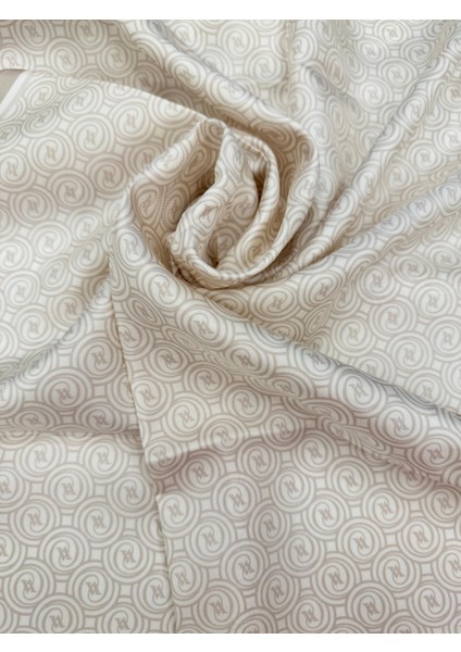 Tivil Monogram Ipek Şal 41407-EKRU