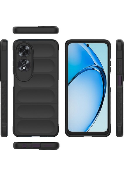Oppo A60 Kılıf Esnek TPU Oyuklu Arka Yüzey Tasarımlı Zore Etnik Silikon Kapak + Hayalet Ekran Koruyucu