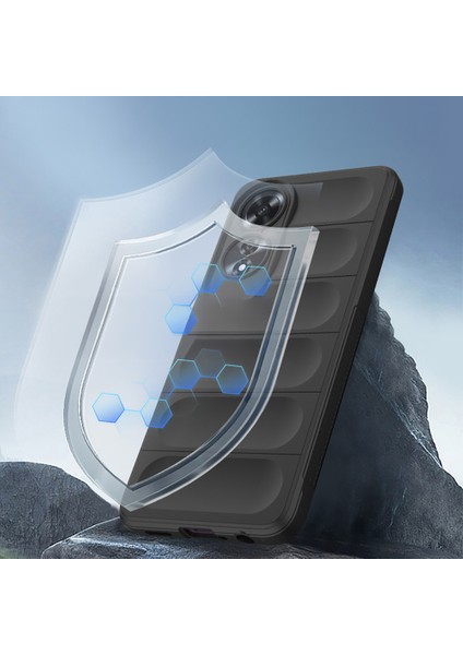 Oppo A60 Kılıf Esnek TPU Oyuklu Arka Yüzey Tasarımlı Zore Etnik Silikon Kapak + Hayalet Ekran Koruyucu