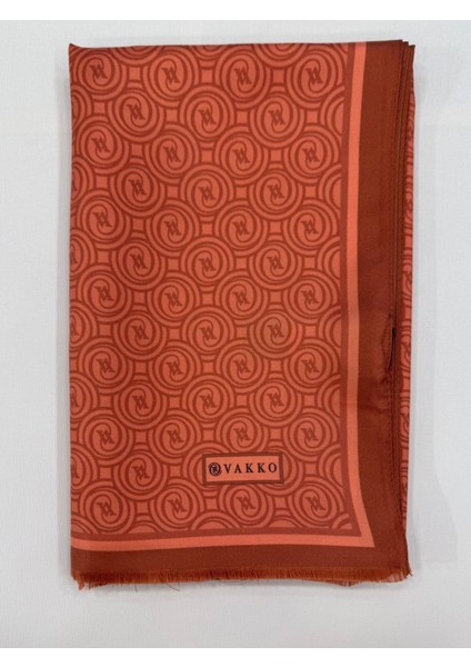 Tivil Monogram Ipek Şal 41407-KOYU Somon