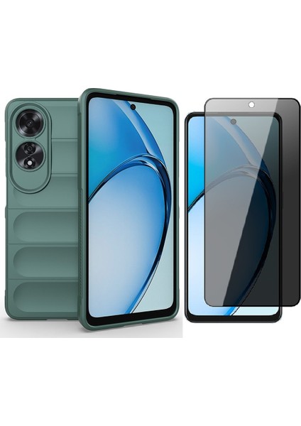 Oppo A60 Kılıf Esnek TPU Oyuklu Arka Yüzey Tasarımlı Zore Etnik Silikon Kapak + Hayalet Ekran Koruyucu