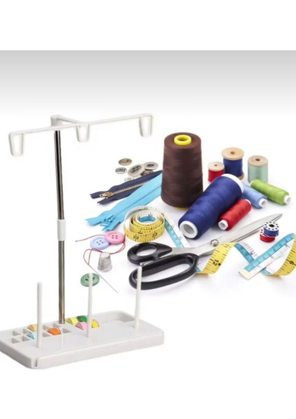 Iplik Sehpası,3lü Iplik Tutucu, Metal Direkli Dikiş Makinesi Standı, Dikiş Makinesi Tutucu