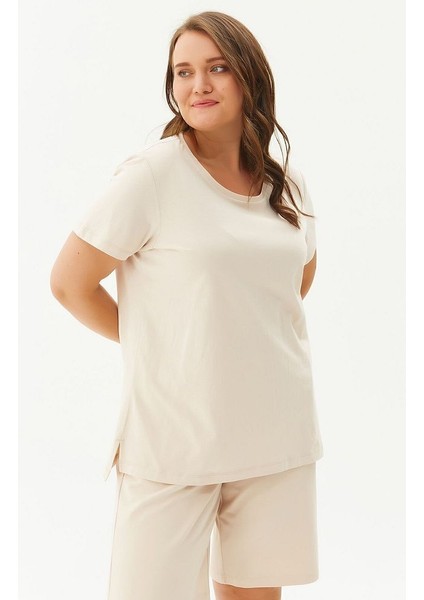 Krem Kısa Kol Halı Saha Antreman Forması