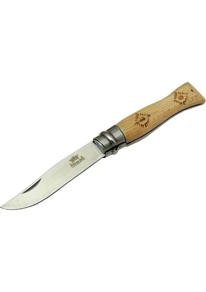 Populermarketim - T0221 Bahçe Çakı 16 cm - Ahşap Sap, Bilezikli, Kılıflı