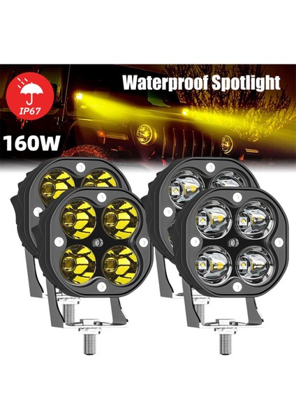 Offroad Sis Lambası 4 LED 20W Cree Beyaz LED Motorsiklet Uyumlu Ikili Set