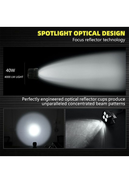 Offroad Sis Lambası 4 LED 20W Cree Beyaz LED Motorsiklet Uyumlu Ikili Set fırsatları