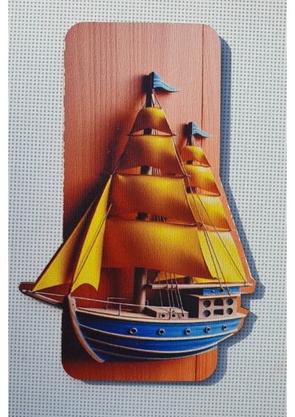 2 Adet 3D Görünümlü Yelken Magnet 6 x 9 cm