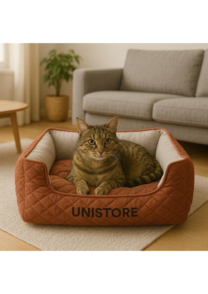 Kedi Köpek Yatağı Yıkanabilir Elyaf Dolgulu Yumuşak ve Konforlu 50X35X15CM indirimleri
