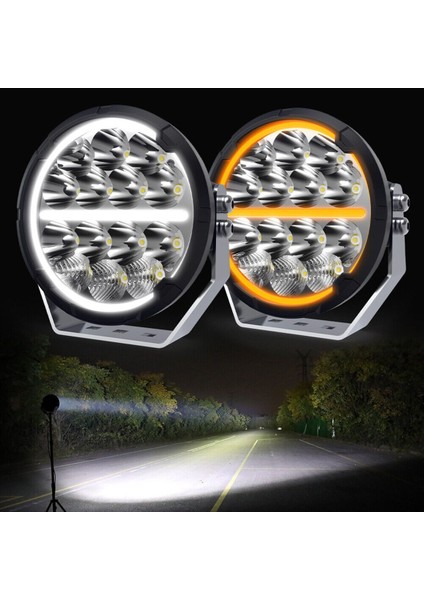 6.5'' Angellı 60W 14 LED Turuncu Beyaz Drl Mercek Far fiyatları