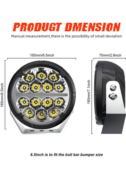 6.5'' Angellı 60W 14 LED Turuncu Beyaz Drl Mercek Far indirimleri